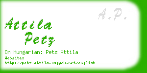 attila petz business card